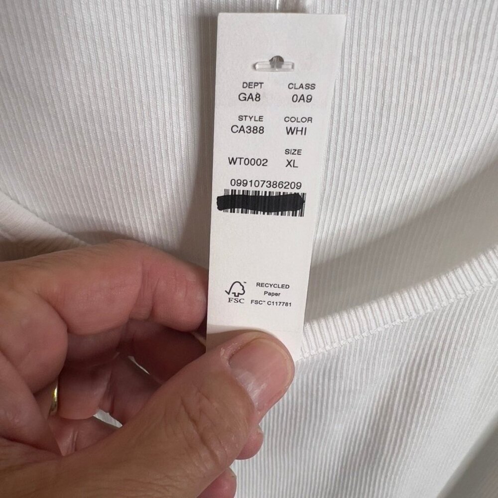 J.Crew Womens Fine Rib Racerback Tank Top White Size XL CA388 - Picture 3 of 5